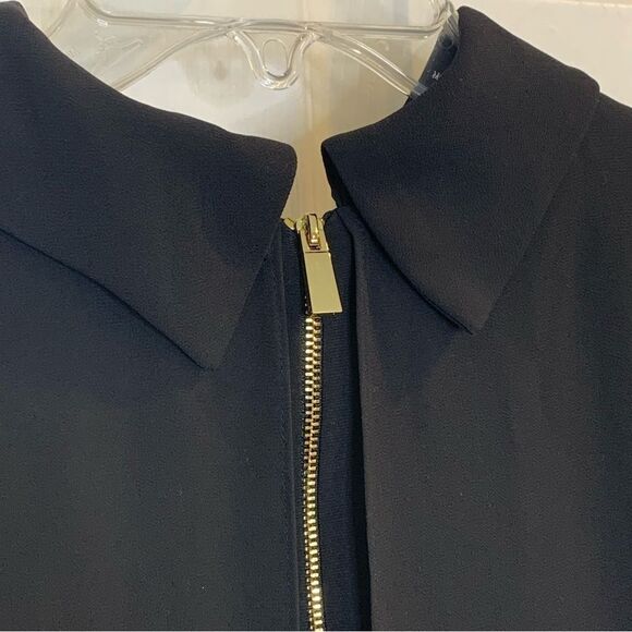 Vince Camuto Mock-Neck Chiffon Shift Dress Black Size 12 - Picture 8 of 13